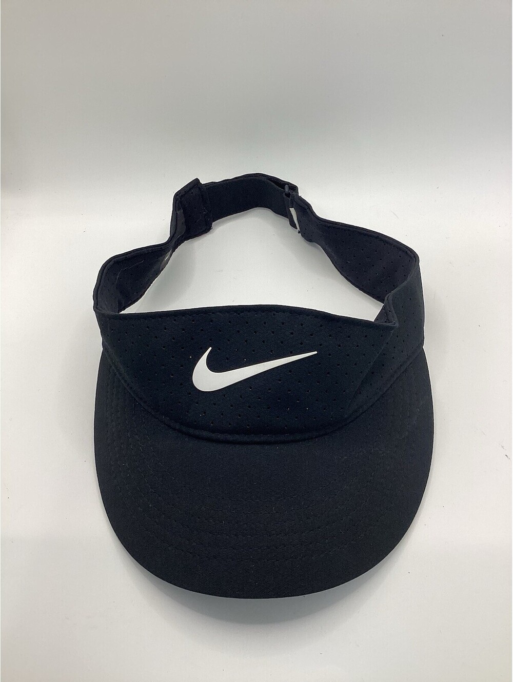 Nike Dri Fit Featherlight Visor Strapback Cap Hat Adult One Size White Swoosh